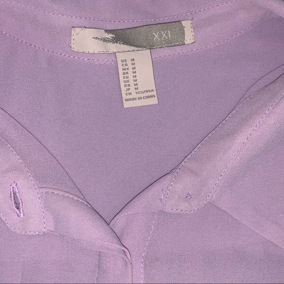 Forever 21 Lavender Hidden Button Blouse - Picture 4 of 5